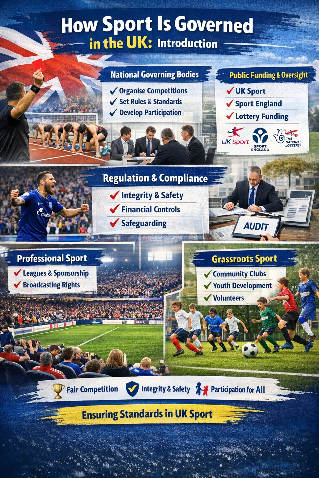 Illustration showing governance and regulation of organised sport in the United Kingdom