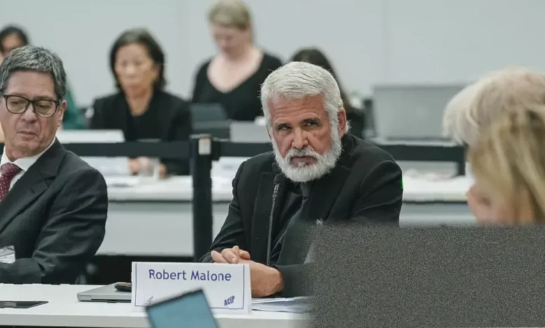 A gavel resting on legal documents about a federal vaccine committee.
