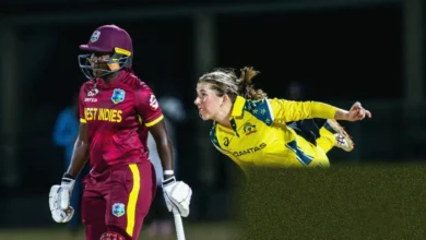 Cricket match underway at Warner Park stadium in St Kitts.