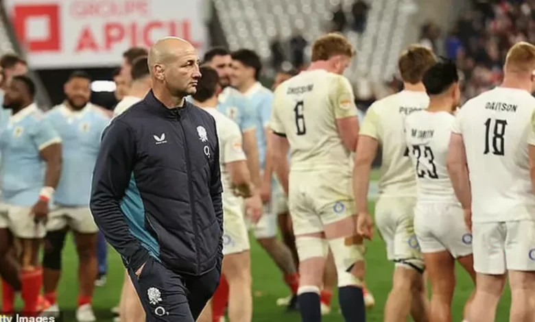 Sir Clive Woodward speaking at a press conference.