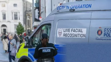 A marked Essex Police van equipped with a facial recognition camera.