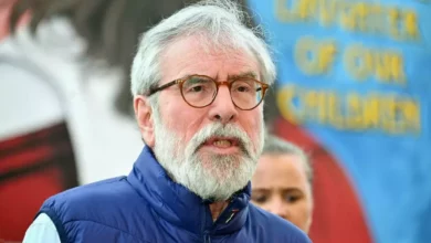 Former Sinn Féin president Gerry Adams outside the Royal Courts of Justice.