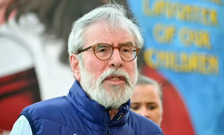 Former Sinn Féin president Gerry Adams outside the Royal Courts of Justice.