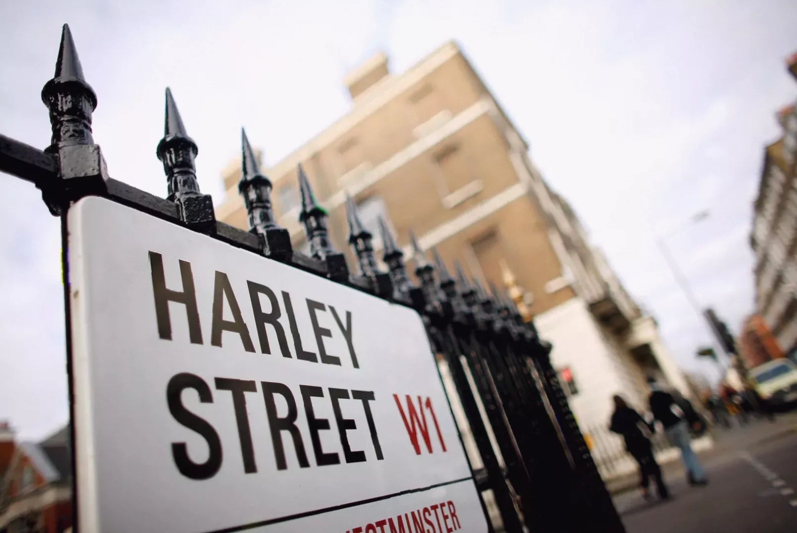 The prestigious Harley Street sign in London's medical district.