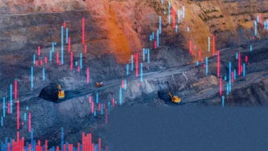 Graph showing rising price trends for uranium and tungsten commodities.