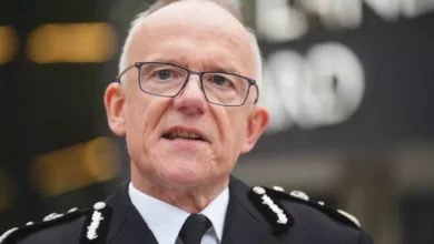 Sir Mark Rowley, Metropolitan Police Commissioner, speaking at a press conference.