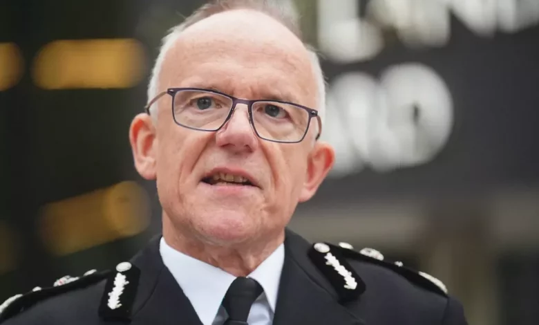 Sir Mark Rowley, Metropolitan Police Commissioner, speaking at a press conference.