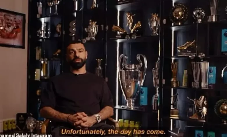 Mohamed Salah's emotional video message announcing his Liverpool departure.