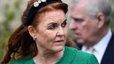 Sarah Ferguson looking solemn during a past public appearance.