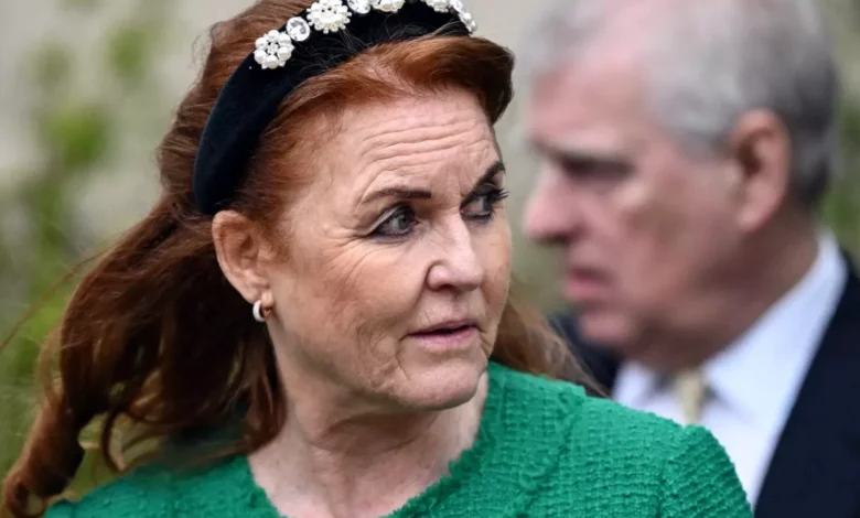 Sarah Ferguson looking solemn during a past public appearance.