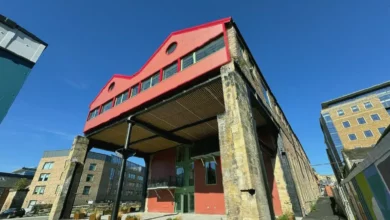 Exterior of a modern office building in Newcastle city centre.