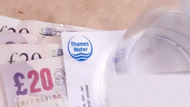 A close-up of a Thames Water bill showing a large backdated charge.