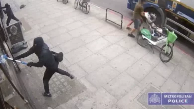 Thieves shatter windows using bricks and Ford Fiesta in £100,000 robbery