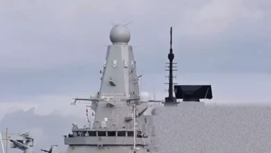 HMS Dragon Type 45 destroyer underway at sea.