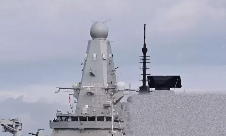HMS Dragon Type 45 destroyer underway at sea.
