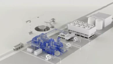 Factory assembly line producing prefabricated nuclear plant components