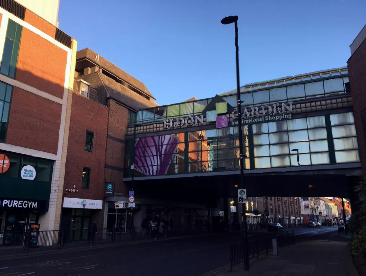 Interior of Eldon Garden showing cleared retail units and a newly opened gym