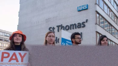NHS hospital corridor during a junior doctors' strike.