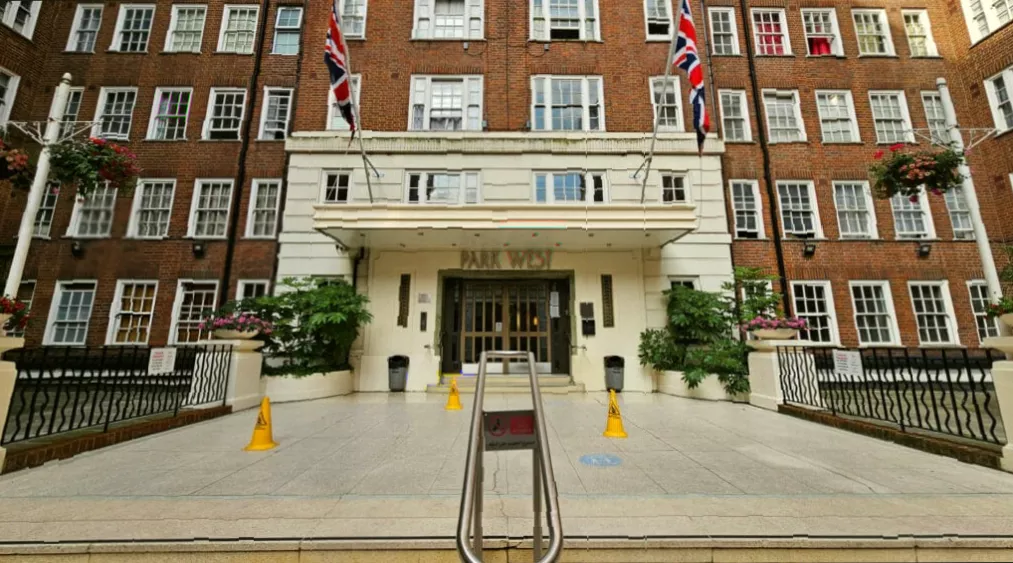 The southern entrance to the former car park, now a storage facility.