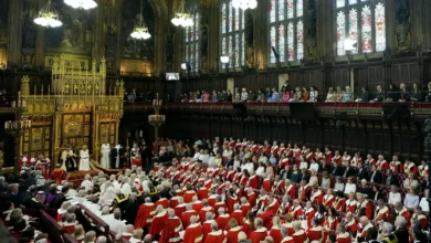 Traditional prorogation ceremony in the House of Lords chamber