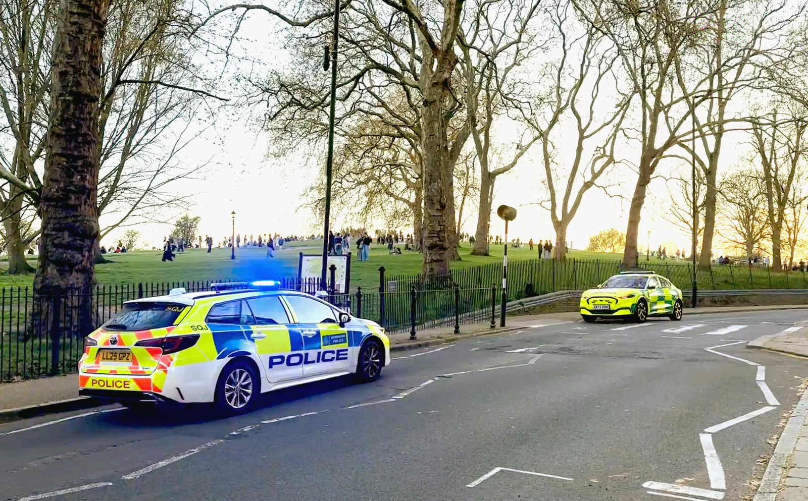 A disqualified driver's view of a steering wheel and road ahead.
