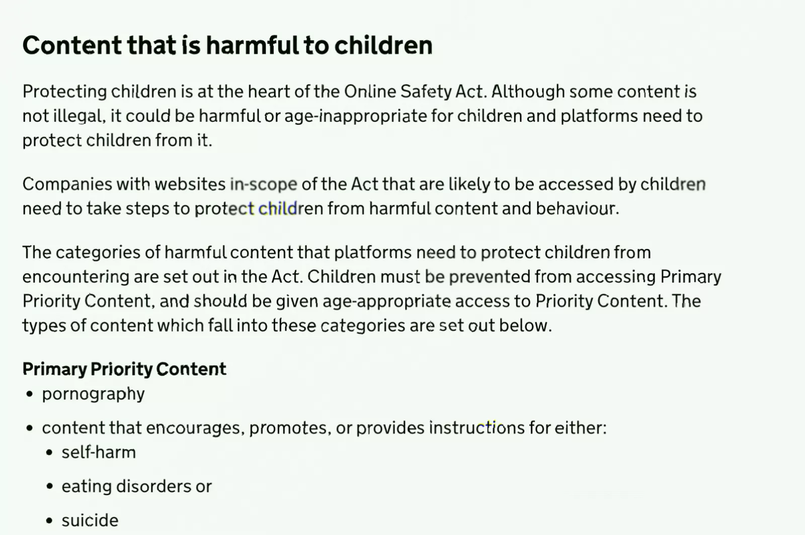 Graphic depicting the UK Online Safety Act and legal text.