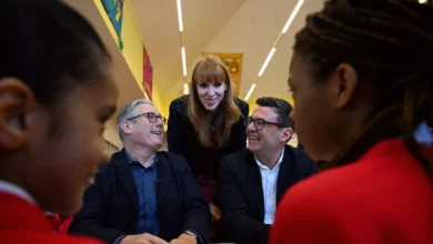 Labour leader Keir Starmer at a school event in Greater Manchester.