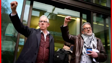 Pro-Palestine campaigners gathered outside a London courthouse following a verdict.