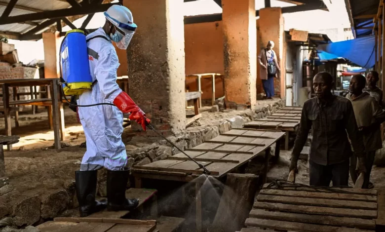 Burnt remains of a Doctors Without Borders tent in Mongbwalu after arson attack