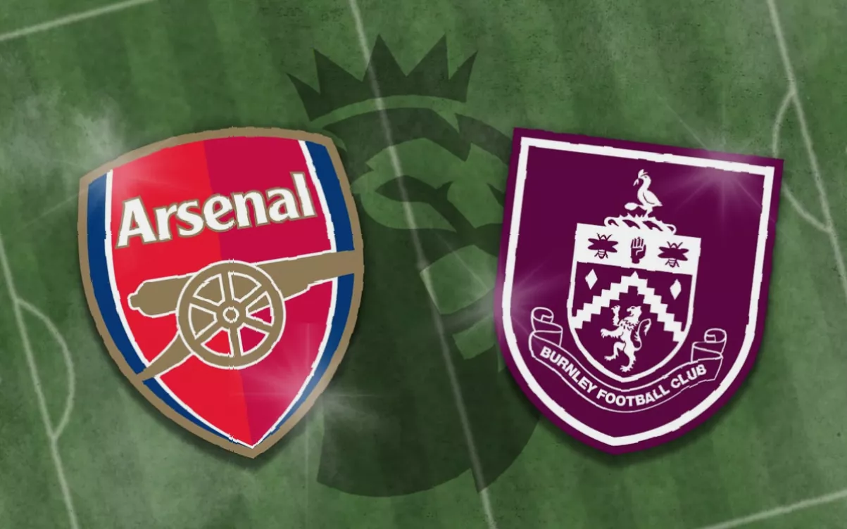 A view of the pitch with players warming up before Arsenal versus Burnley.