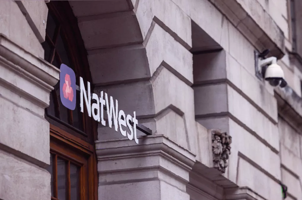 A graph chart illustrating net interest margin recovery for major UK banks over five years