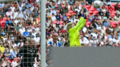 Wembley Stadium packed with fans ahead of the Women's FA Cup final between Brighton and Manchester City