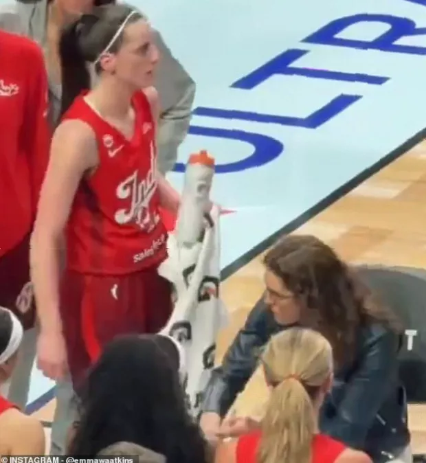 Indiana Fever bench area where a guard was removed from a huddle by the head coach