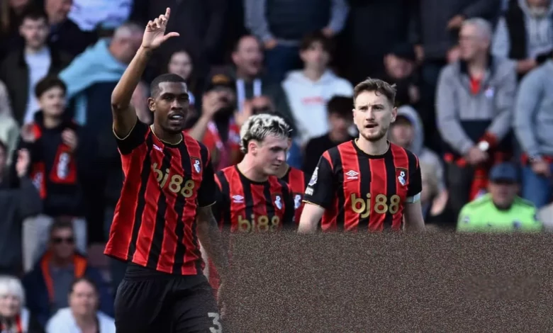 Bournemouth players celebrating on the pitch at the Vitality Stadium
