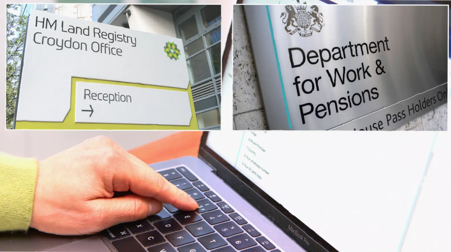 A civil servant logging into a remote office system from home before driving away
