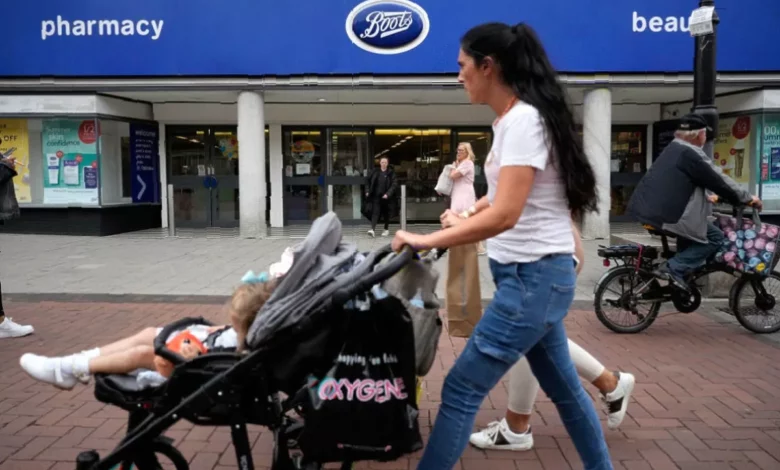 Exterior of a Boots pharmacy on a busy UK high street
