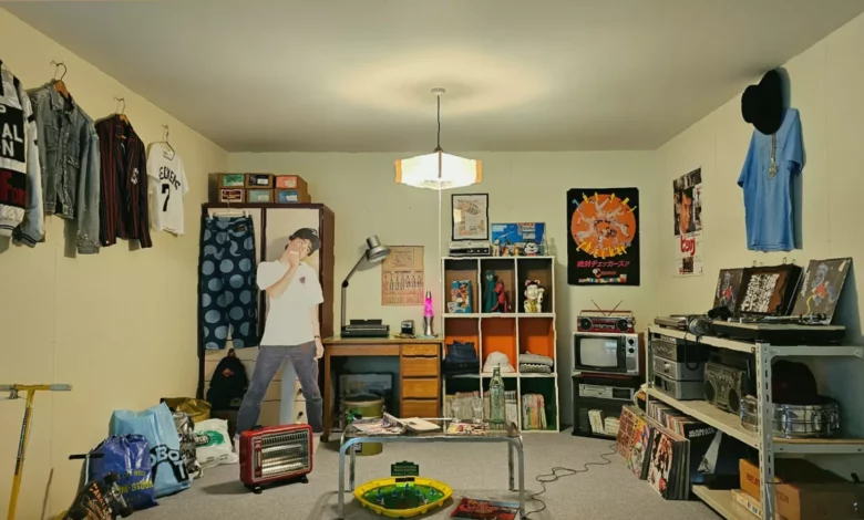 Replica of Nigo's 1980s Tokyo teenage bedroom inside the Design Museum exhibition