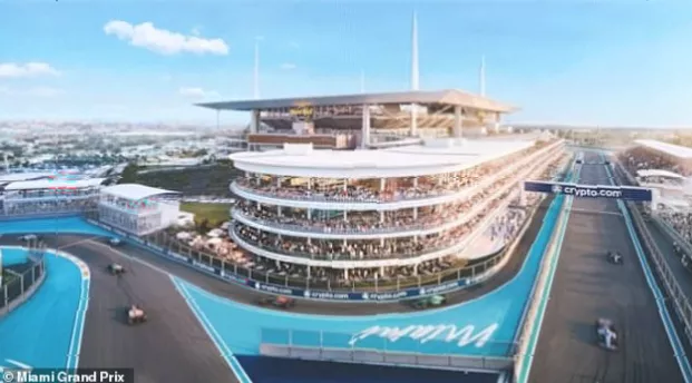 The MSC Yacht Club hospitality area with pool at turns 6, 7 and 8