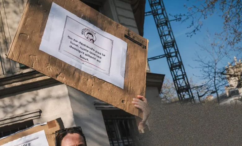 Investigators outside a Paris preschool examining child abuse allegations