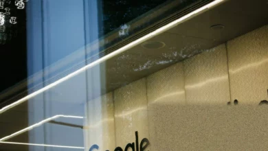 Workers gathered outside Google DeepMind's London headquarters during a union vote