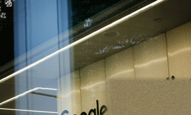 Workers gathered outside Google DeepMind's London headquarters during a union vote