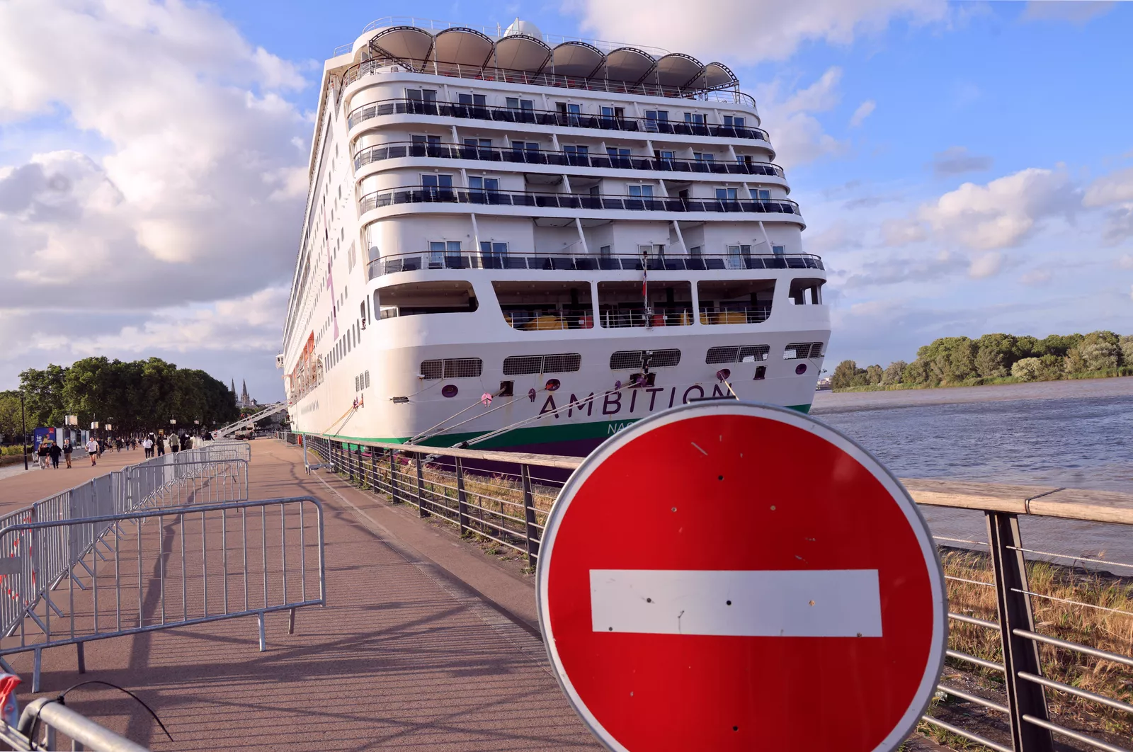 Empty corridors and closed dining areas on a virus-hit cruise ship