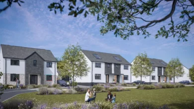 New affordable housing development site at The Grange in Goonhavern, Cornwall