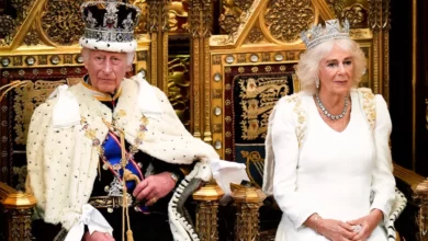 King Charles III delivering the King's Speech from the throne in the House of Lords chamber