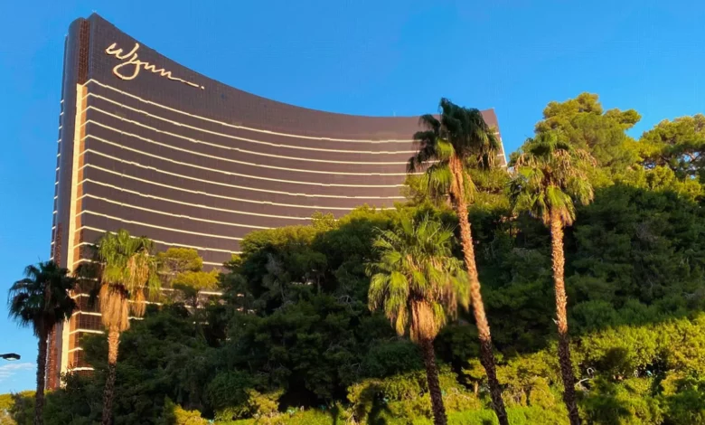 Exterior of the five-star Wynn Las Vegas hotel and casino on the Strip