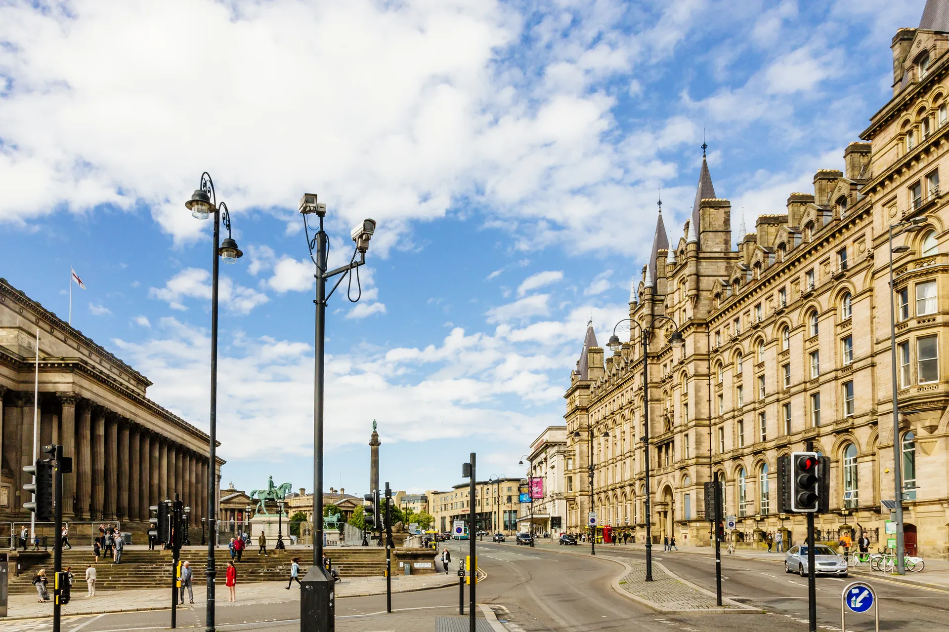 Chester city centre with historic architecture and busy high street cafes