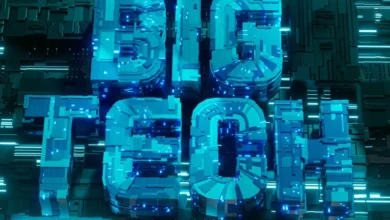 A stock market display board showing mixed share prices for major US technology companies
