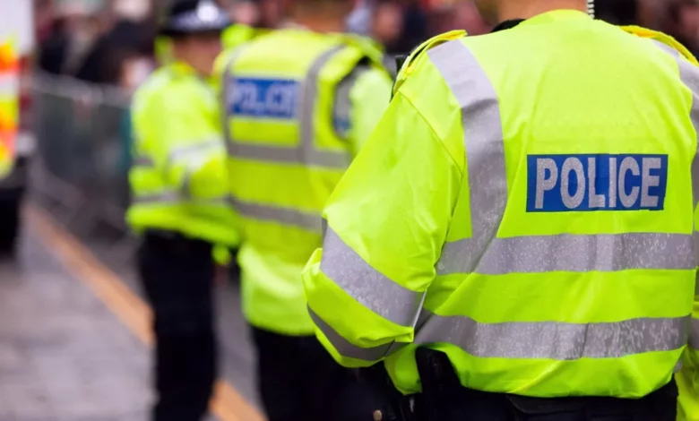 A residential street in Dudley closed off by police after a daylight machete attack