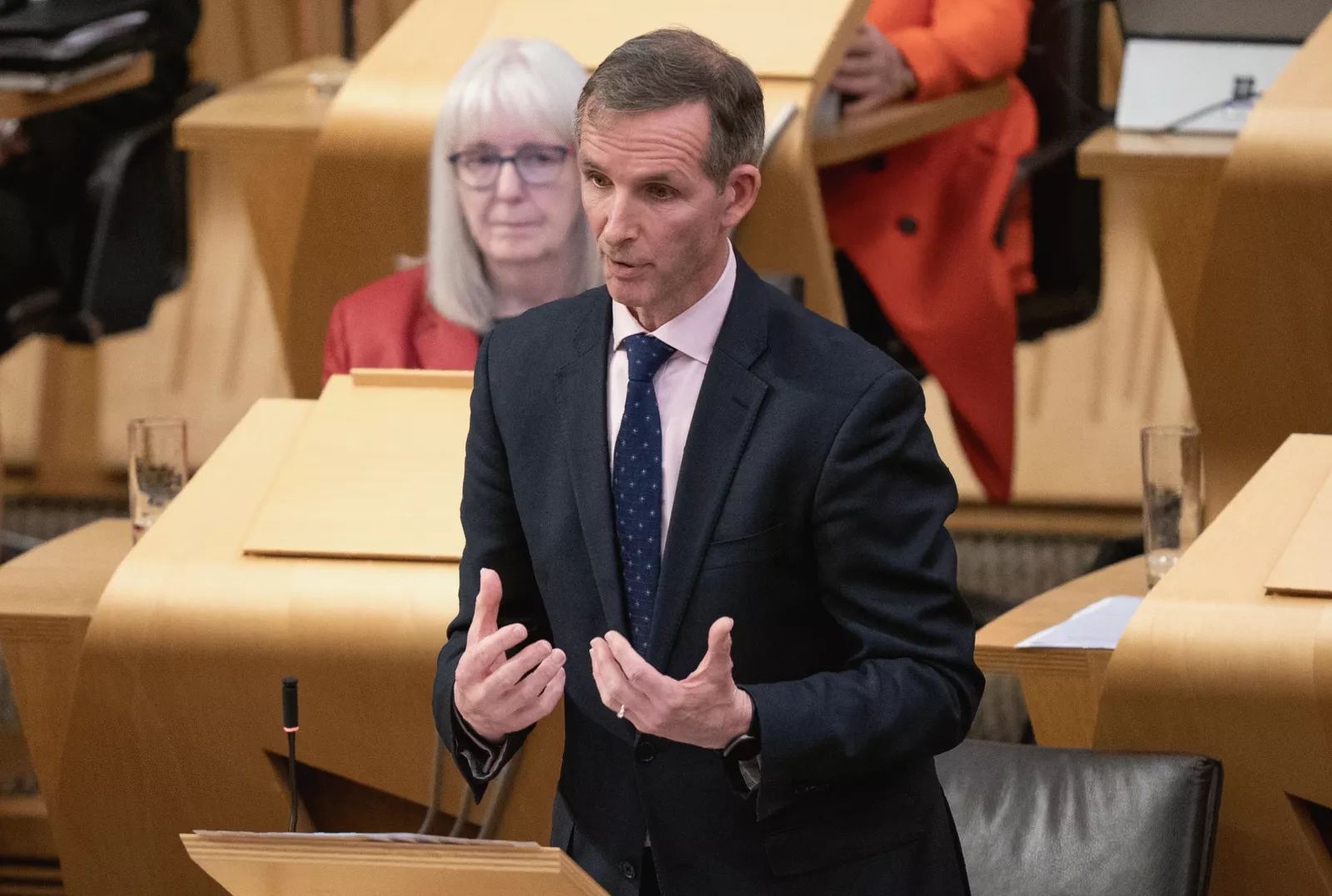First Minister’s Questions session with MSPs asking questions in the debating chamber