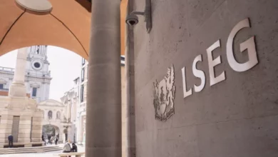 Traders on the London Stock Exchange floor during a market sell-off